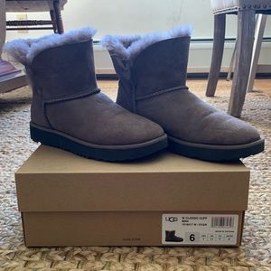 Authentic Ugg Classic Cuff Mini Boot Stormy Grey